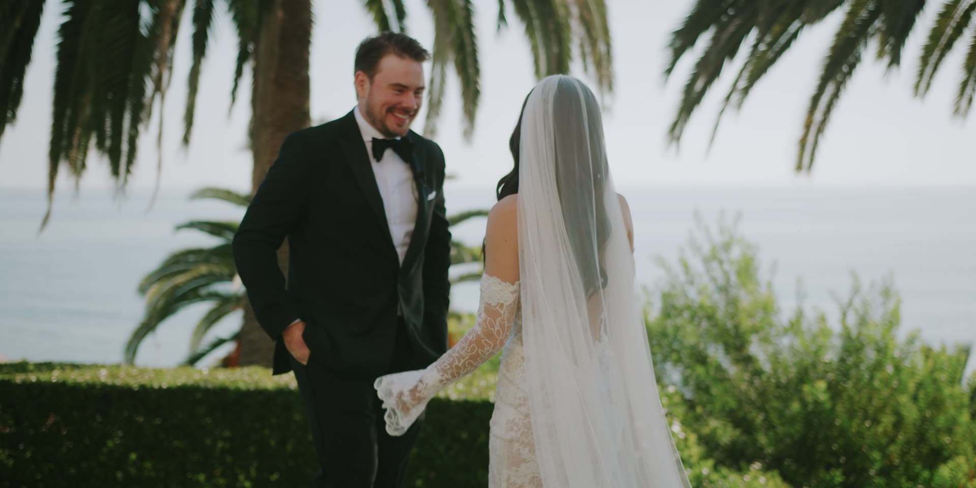 Brendan and Jenna's first look above the ocean at Bel-Air Bay Club