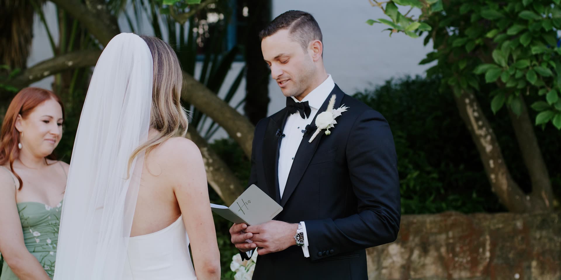 Erik reading his vows to Julianna at the Santa Barbara Courthouse