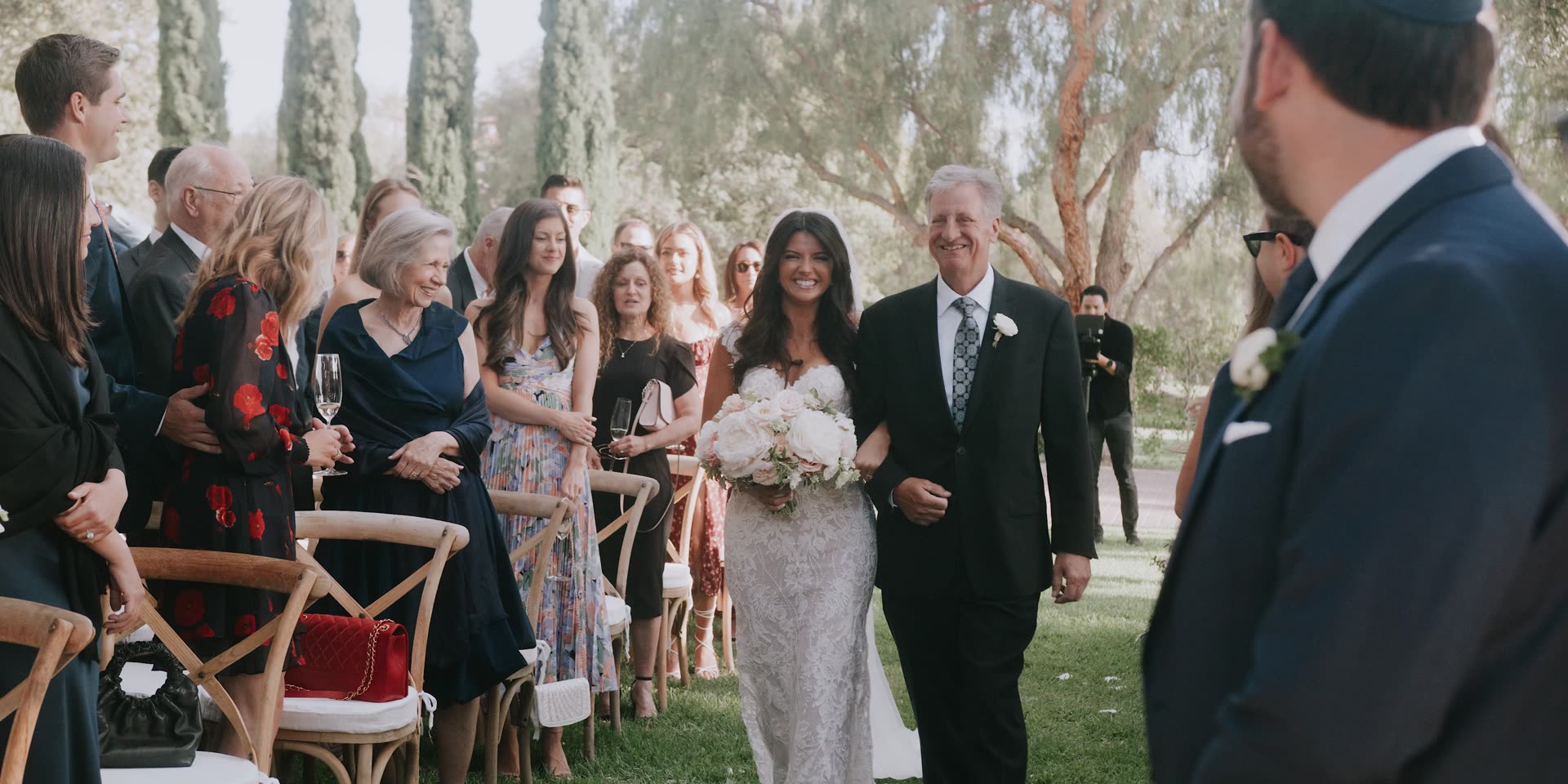 The processional as guests rise at Hummingbird Nest Ranch