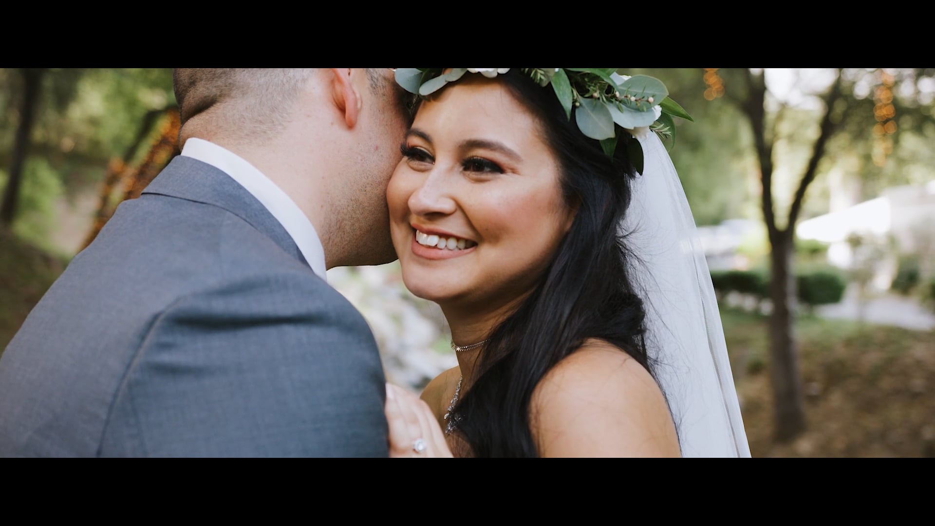 Alex and Bri laughing together at Los Willows Wedding Estate