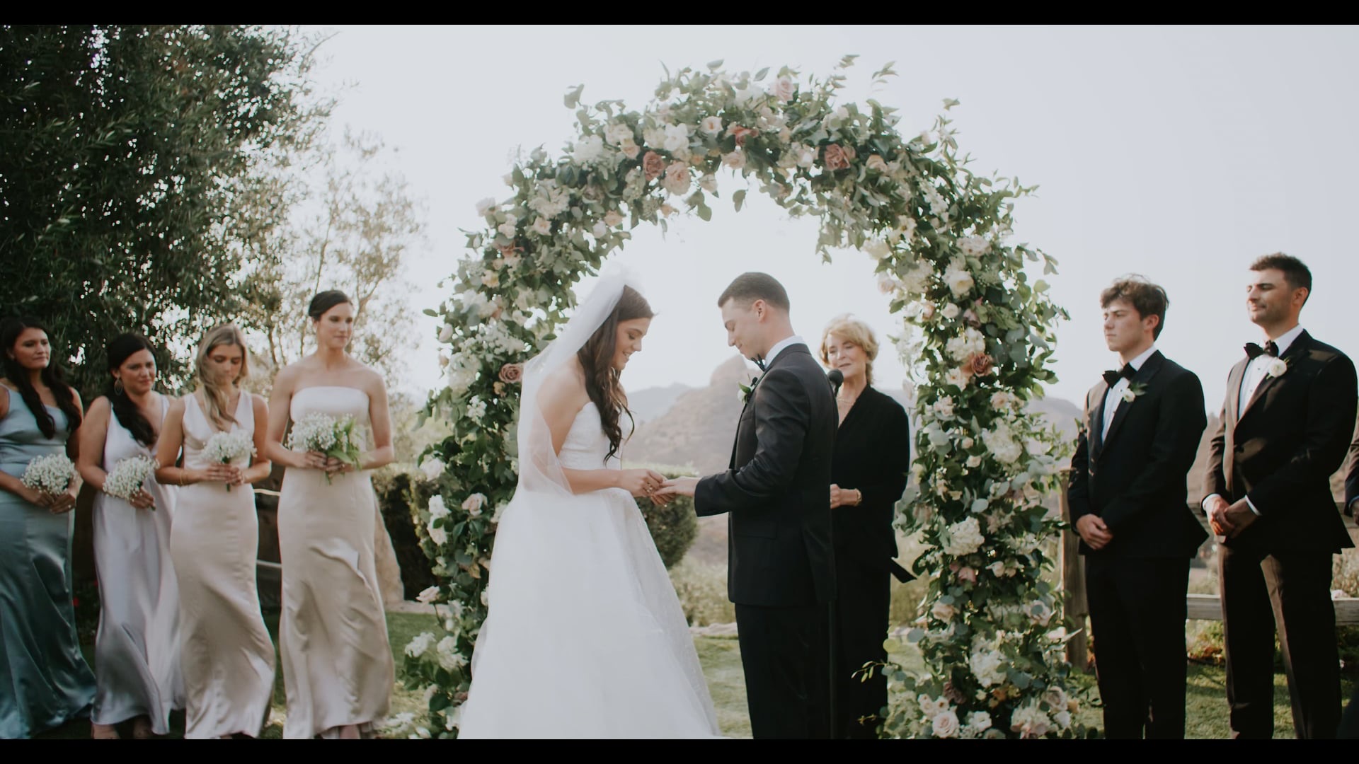 A wedding film still from Cielo Farms
