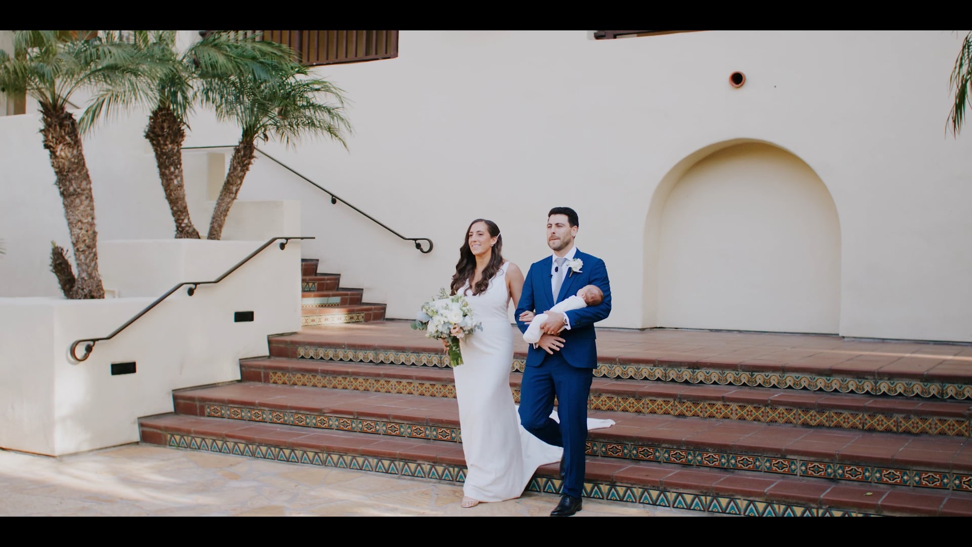 A wedding film still from Estancia La Jolla