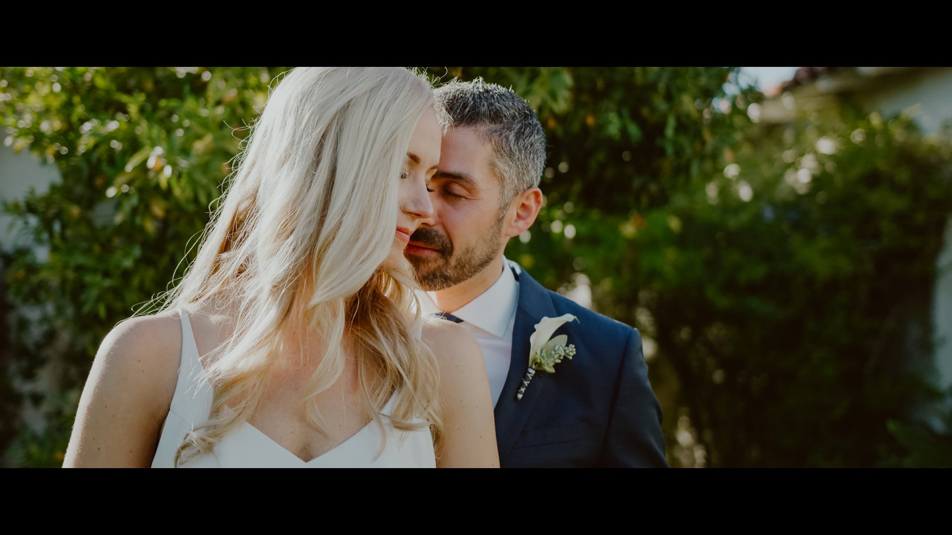 Don and Katherine together in the green shade of a Palm Springs garden