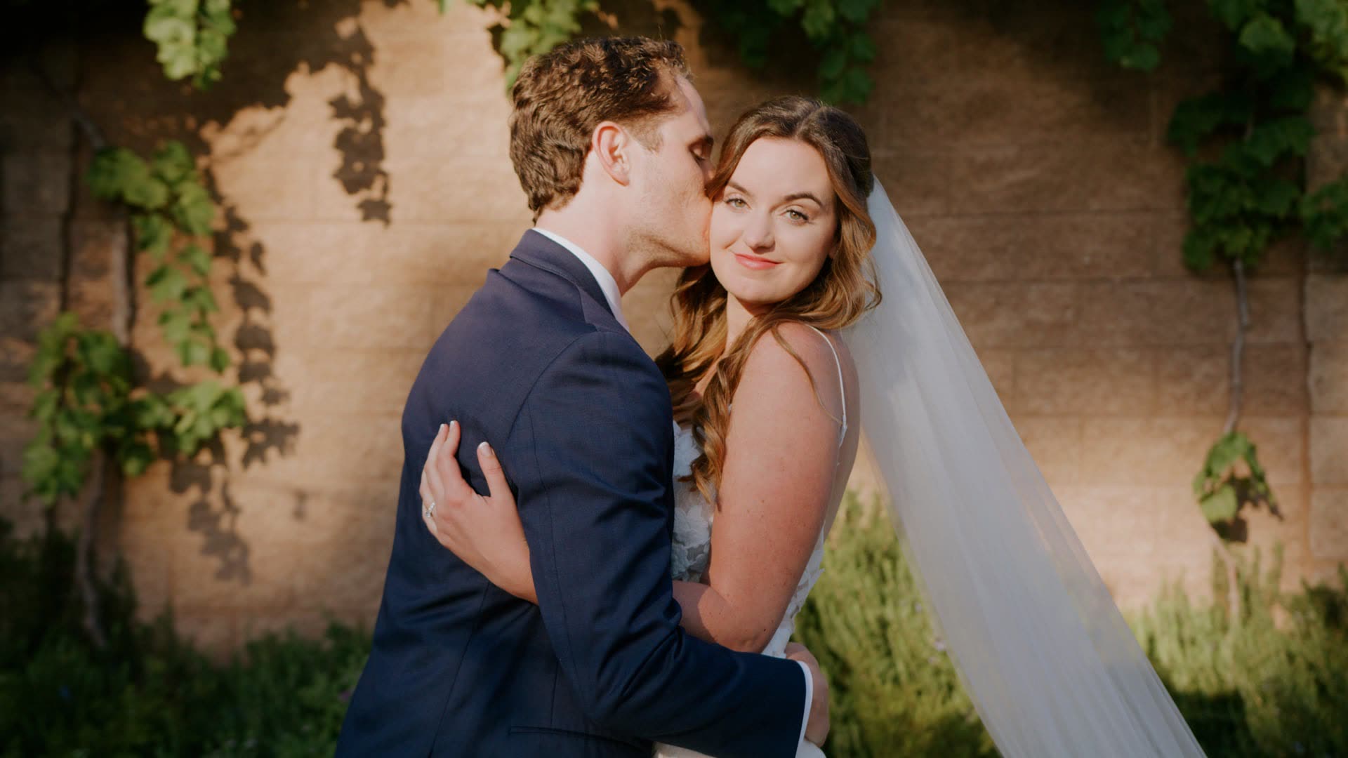 A wedding film still at Catalina View Gardens, Rancho Palos Verdes