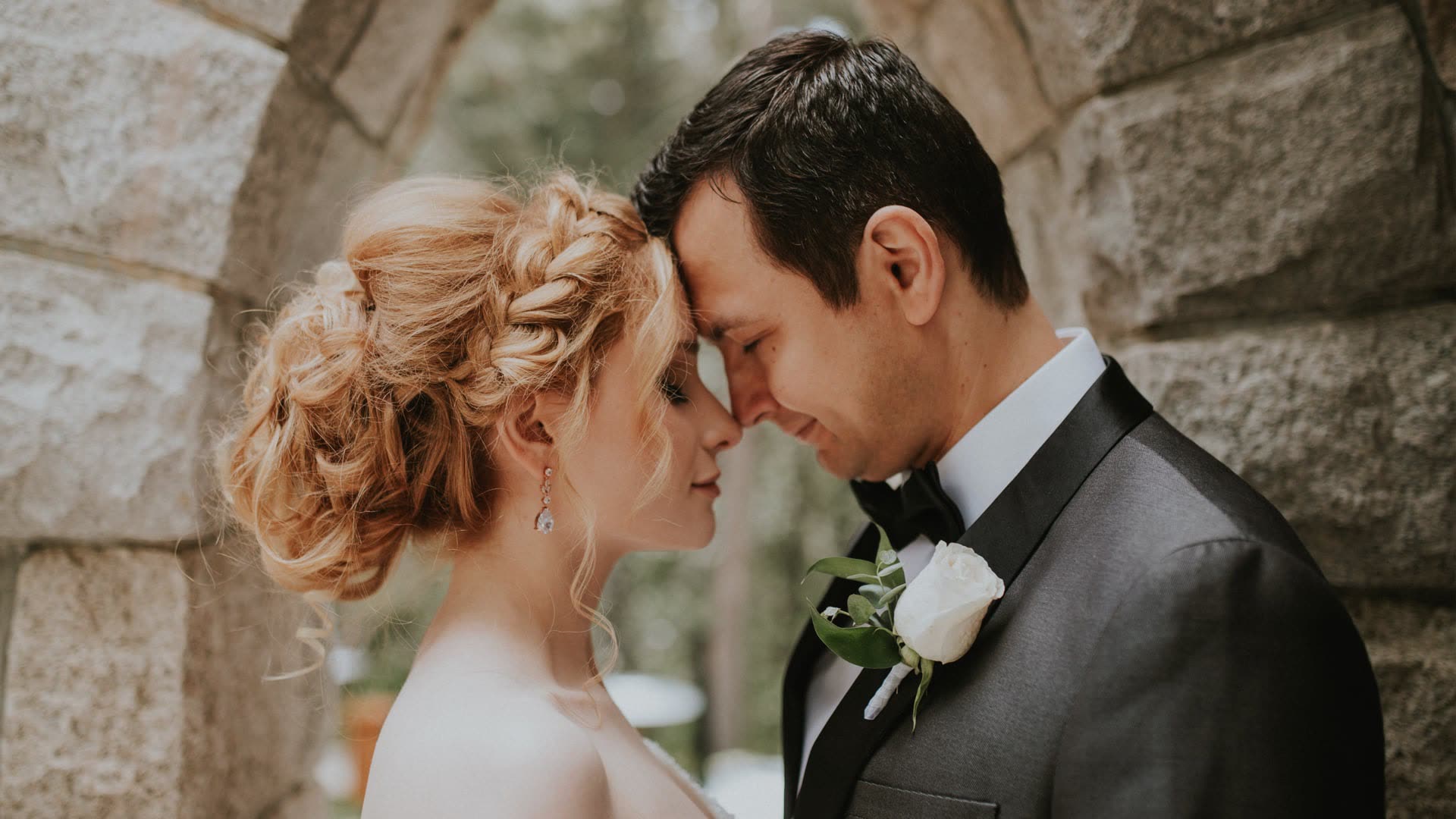 A wedding film still at SkyPark Weddings at Santa's Village, Skyforest