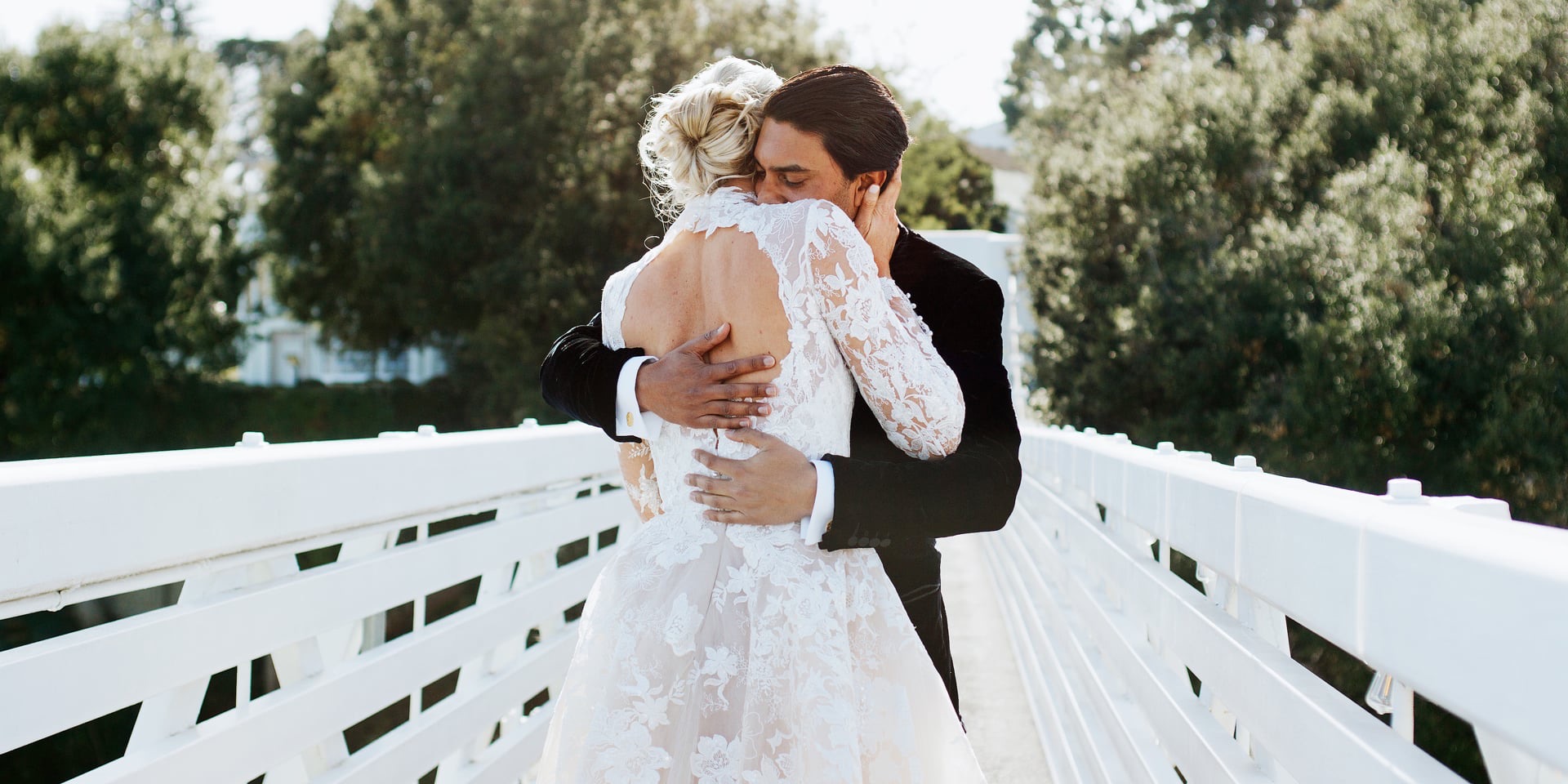 A wedding film still at the Bel-Air Country Club, Los Angeles