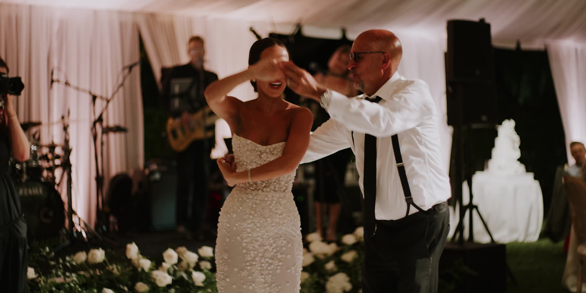 Dancing under the clear-top tent in Santa Susana
