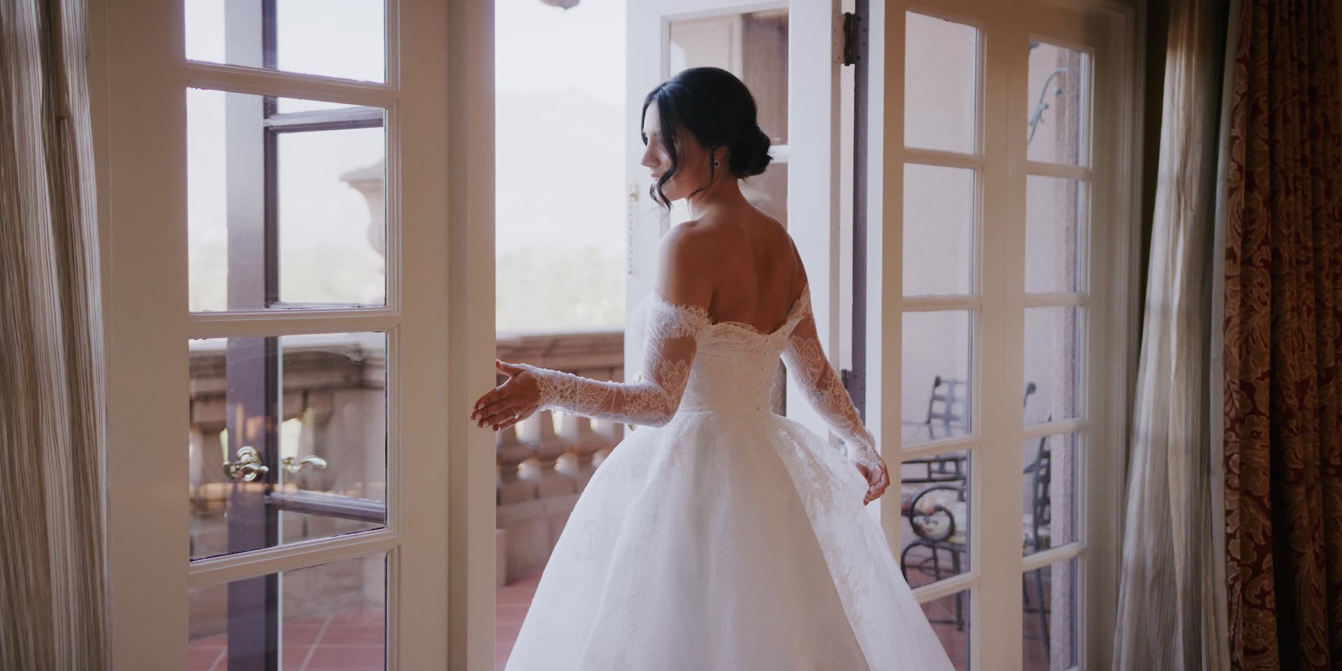 Giavonna in the window light before the ceremony in downtown Los Angeles