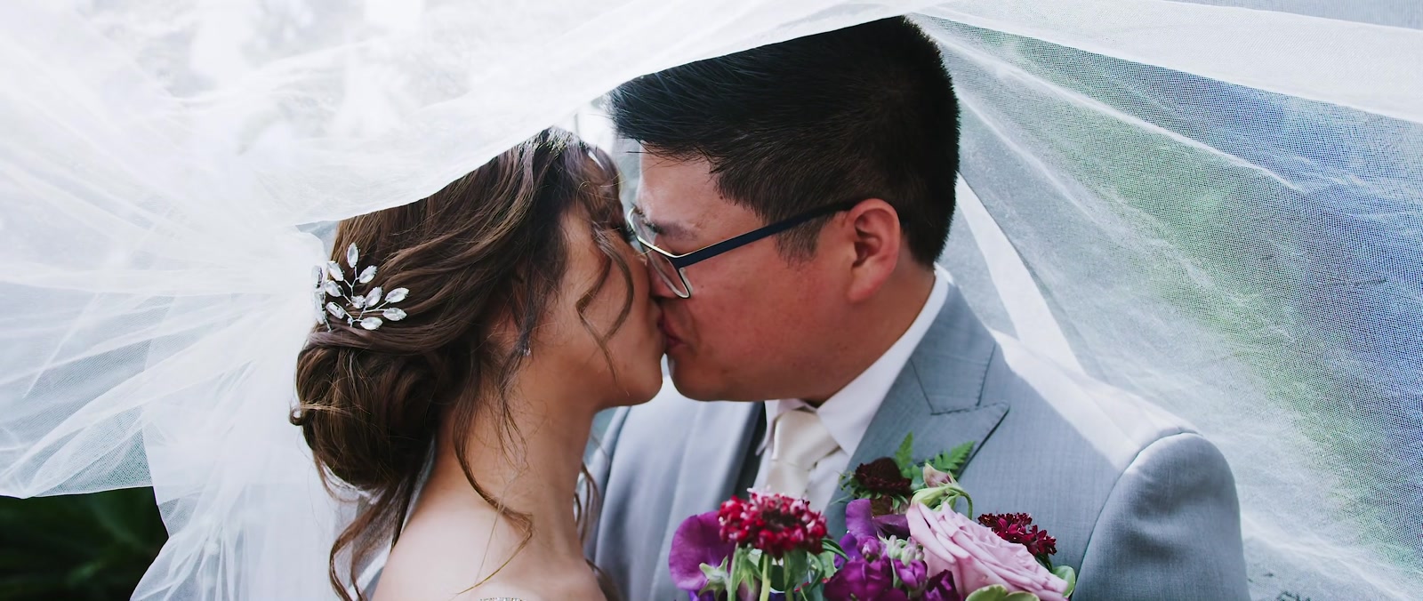 A still from Hugo & Helen's wedding film at Grand Tradition Estate and Gardens