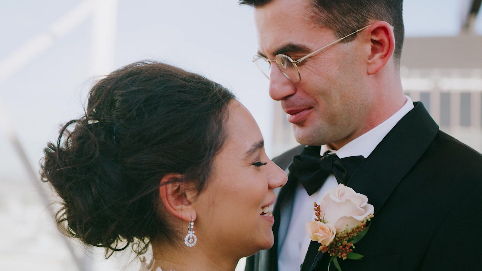 A still from Jordon & Annie's wedding film at The Hollywood Roosevelt
