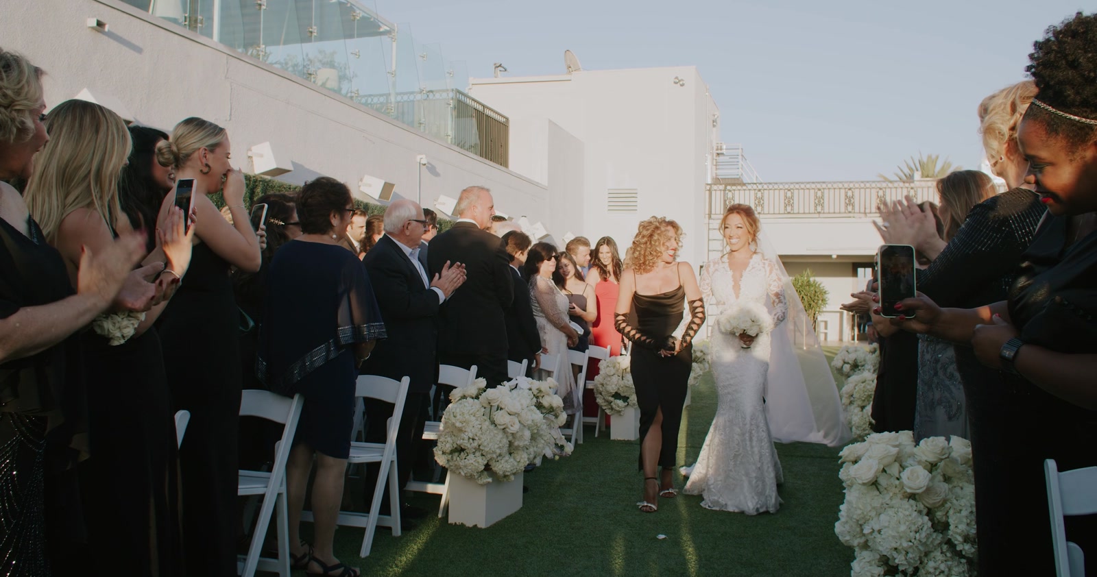 A still from Nella & Rosario's wedding film at The London West Hollywood