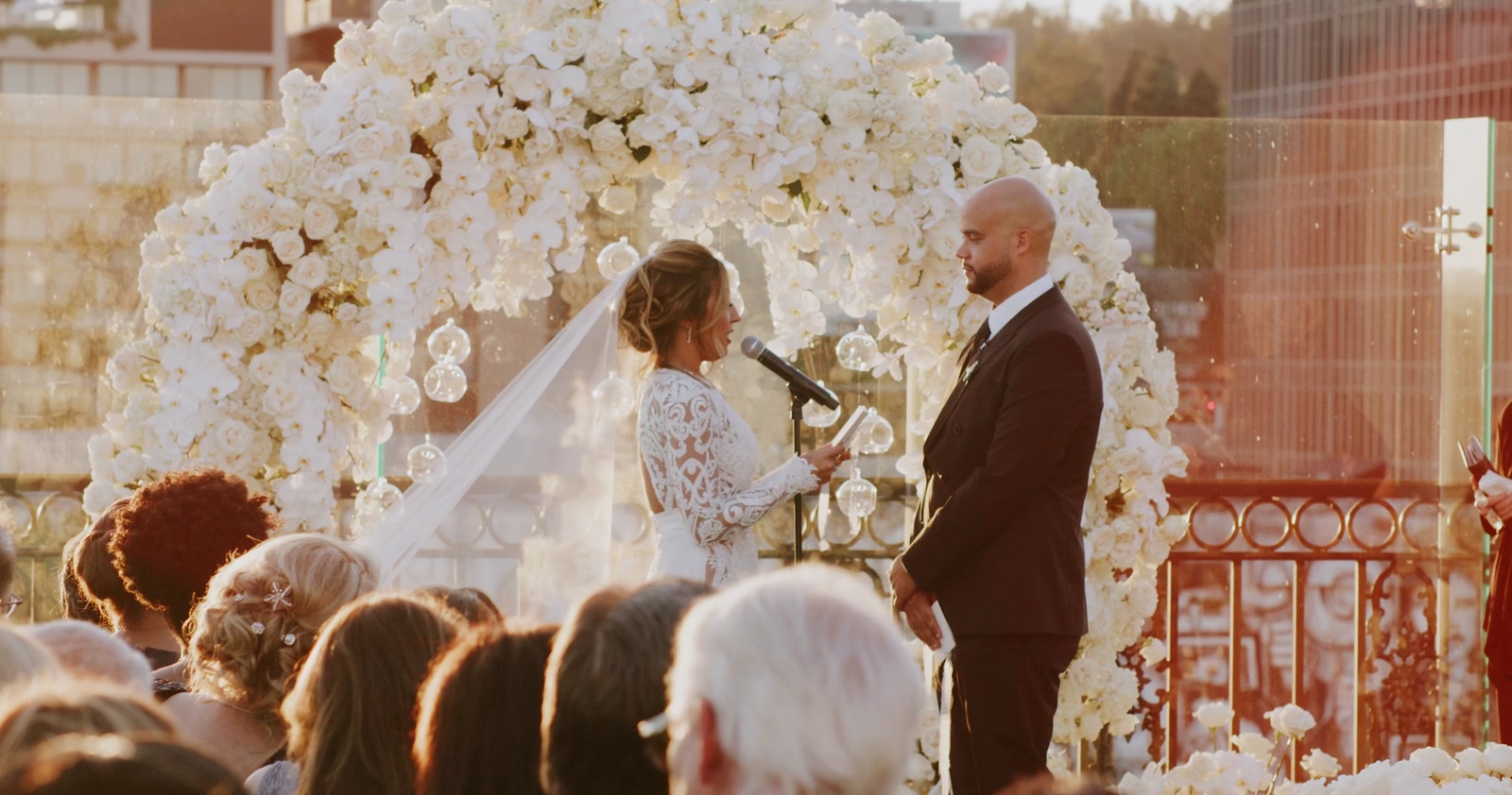 A still from Nella & Rosario's wedding film at The London West Hollywood